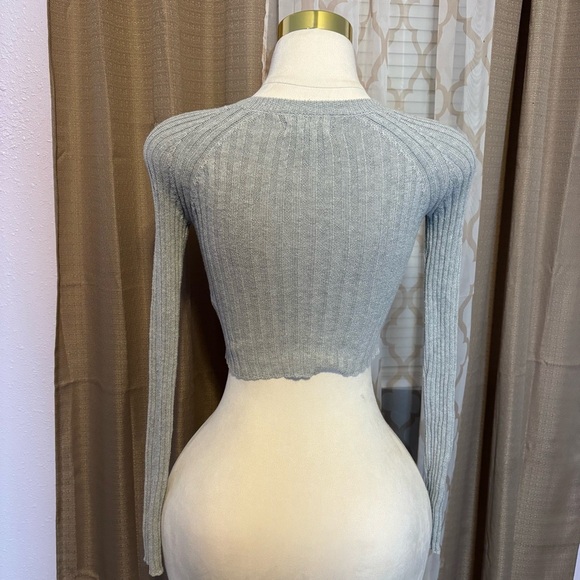 Aeropostale Gray Ribbed Cutout Bodysuit - Picture 2 of 3